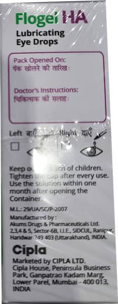 Flogel Ha Bottle Of 10ml Eye Drops