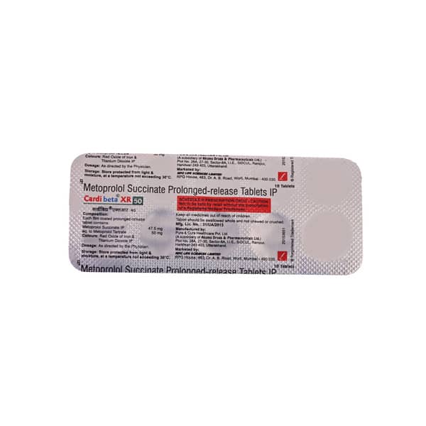 Cardibeta Xr 50mg Strip Of 10 Tablets