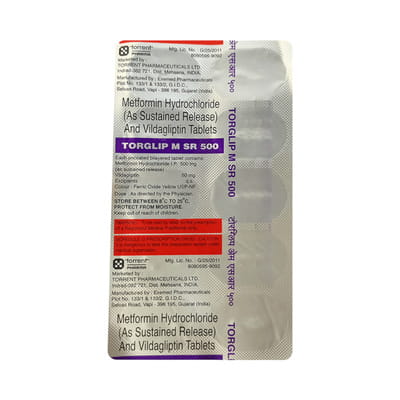 Torglip M Sr 500mg Strip Of 10 Tablets
