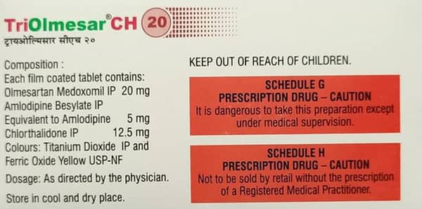 Triolmesar Ch 20mg Strip Of 15 Tablets