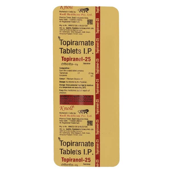 Topiranol 25Mg Strip Of 10 Tablets
