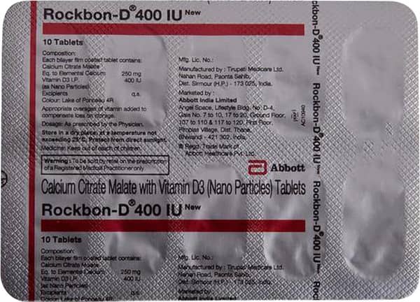 Rockbon D 400iu New Strip Of 15 Tablets