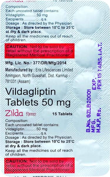 Zilda 50mg Strip Of 15 Tablets