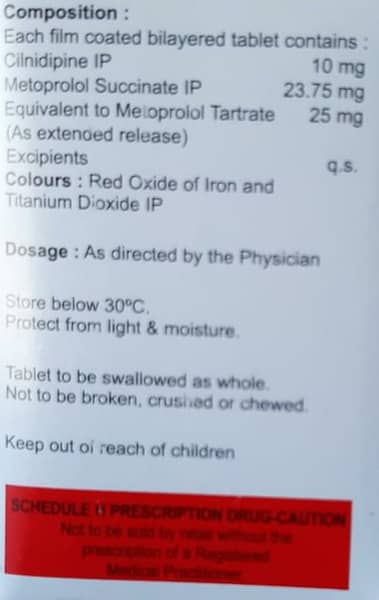 Cilamet Xl 10/25mg Strip Of 20 Tablets