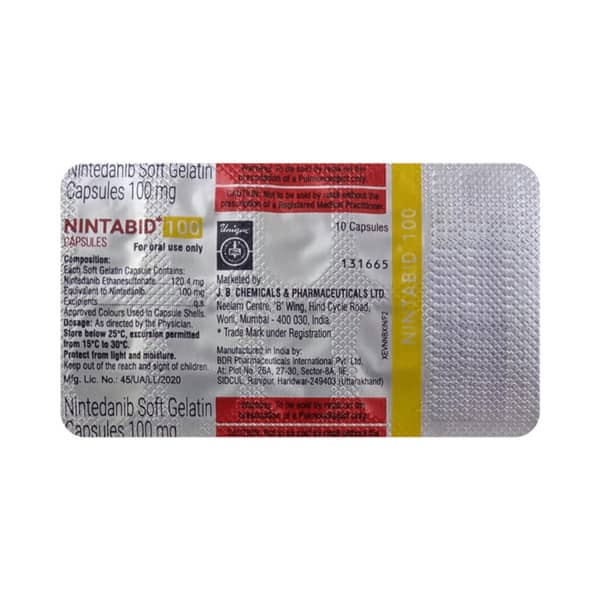 Nintabid 100mg Strip Of 10 Softgel Capsules