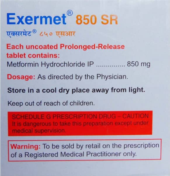 Exermet 850Mg Sr Strip Of 15 Tablets