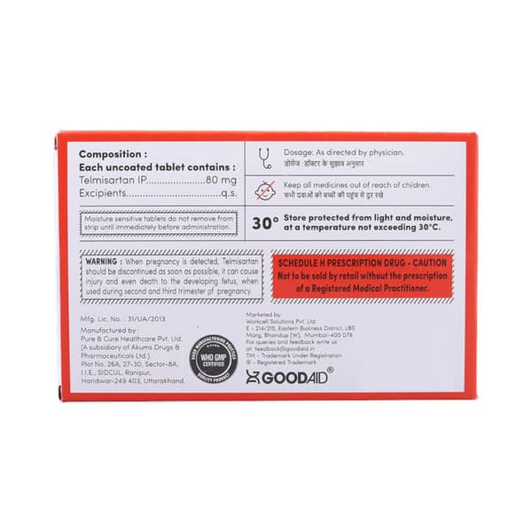 Aidsartan 80mg Strip Of 10 Tablets