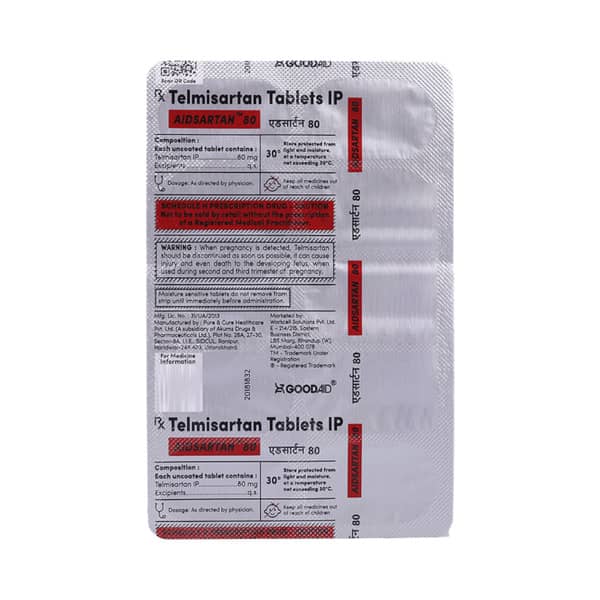 Aidsartan 80mg Strip Of 10 Tablets