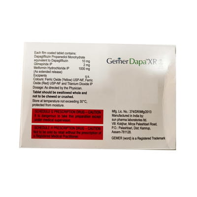 Gemer Dapa Xr 10/2/1000mg Strip Of 7 Tablets