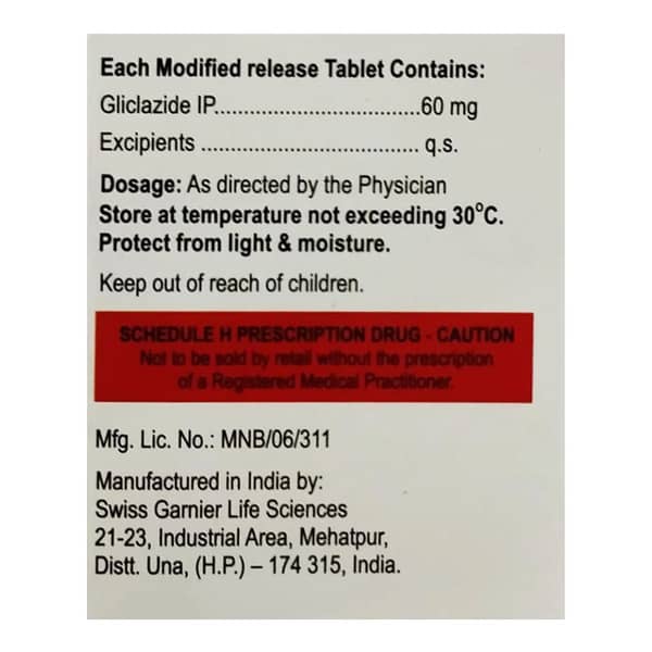 Glychek Od 60Mg Strip Of 15 Tablets
