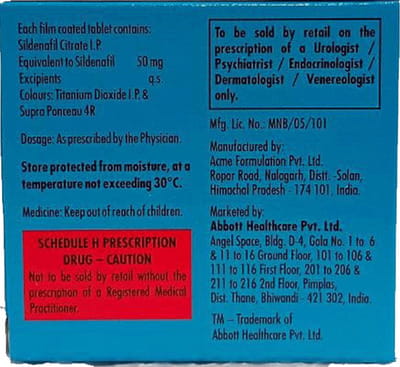 Vicogra 50mg Strip Of 4 Tablets