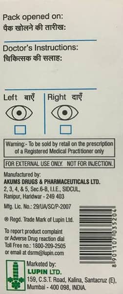 Lupitros Tz Bottle Of 3ml Eye Drops