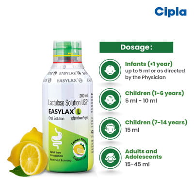 Easylax L Lemon Flavour Sugar Free Bottle Of 200ml Oral Solution