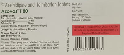 Azovas T 80mg Strip Of 10 Tablets
