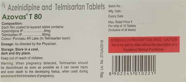 Azovas T 80Mg Strip Of 10 Tablets