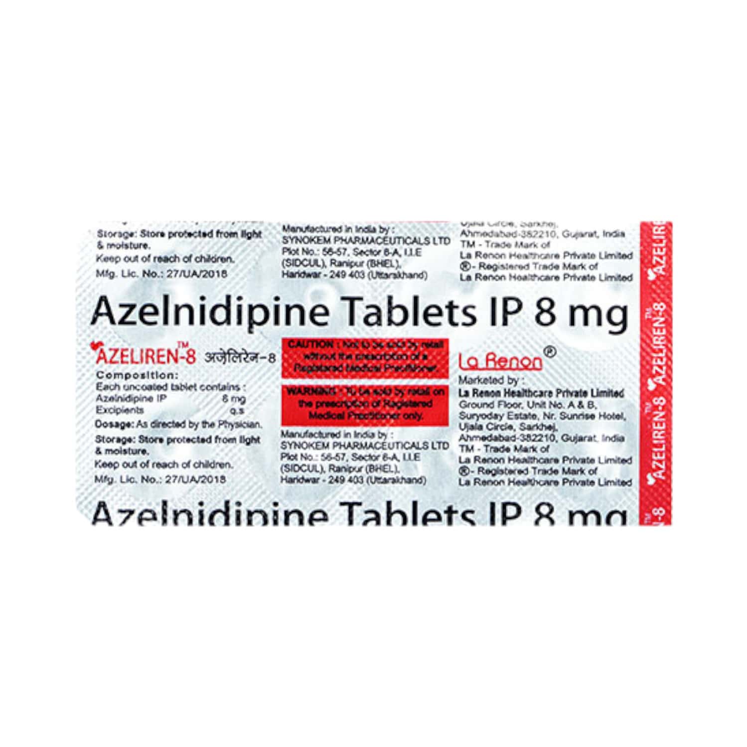 azeliren 8mg tablets