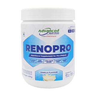 Renopro Nutritional Supplement For Predialysis Vanilla Flavour Jar Of 400 Gm
