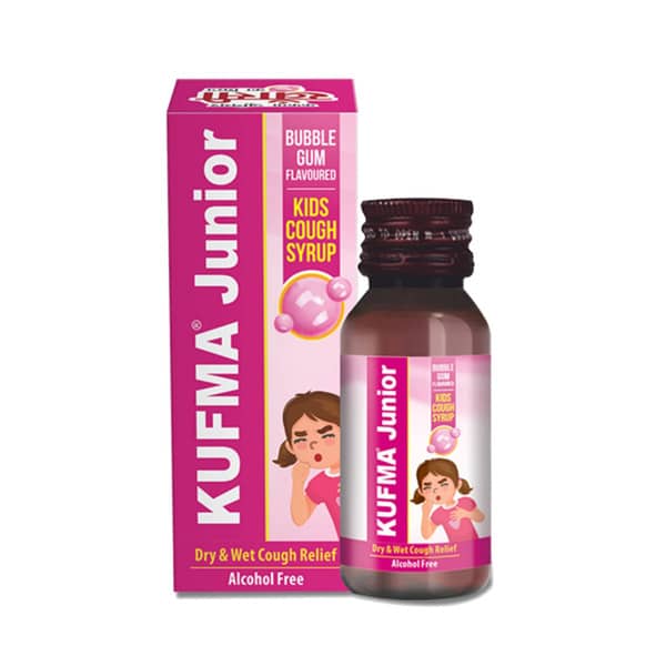 Kufma Jr Bubblegum Flavour Bottle Of 60ml Cough Syrup