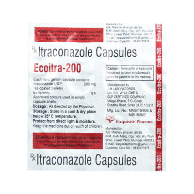 Ecoitra 200mg Strip Of 10 Capsules