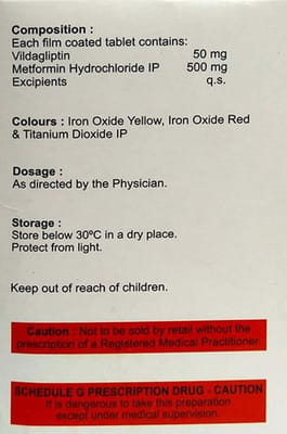 Vilatin M 50/500mg Strip Of 15 Tablets