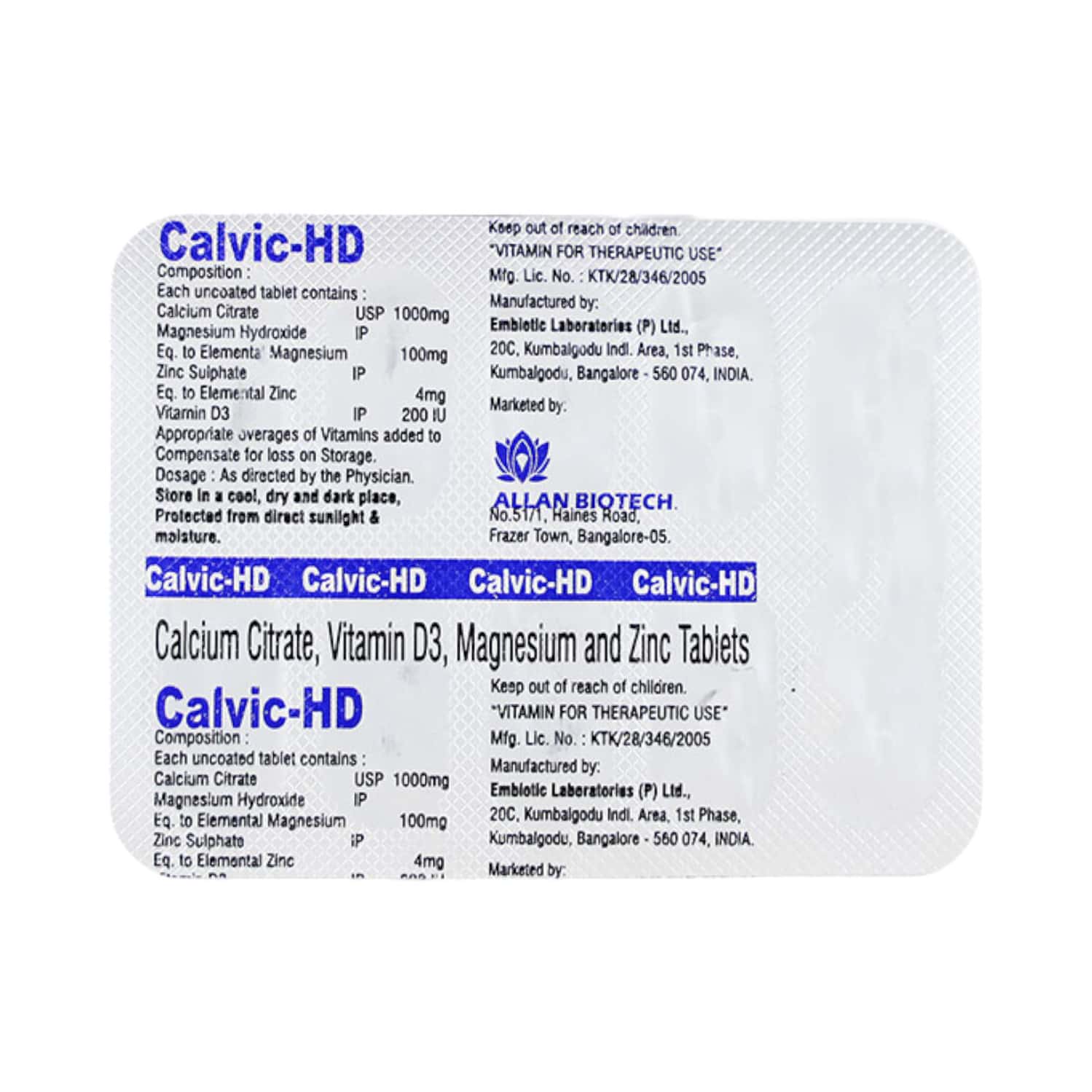 Calvic Hd Strip Of 10 Tablets: Uses, Side Effects, Price & Dosage ...