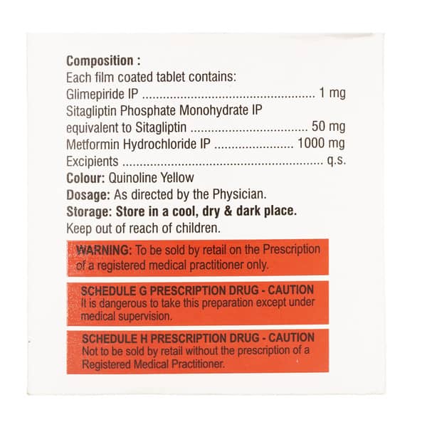 Sitagliptin Gm 1/1000Mg Strip Of 10 Tablets