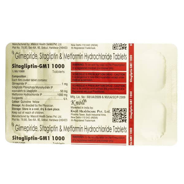 Sitagliptin Gm 1/1000Mg Strip Of 10 Tablets