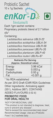 Enkor D Instamelt Mint Flavour Sachet Of 1gm Oral Powder