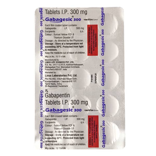 Gabagesic 300mg Strip Of 15 Tablets