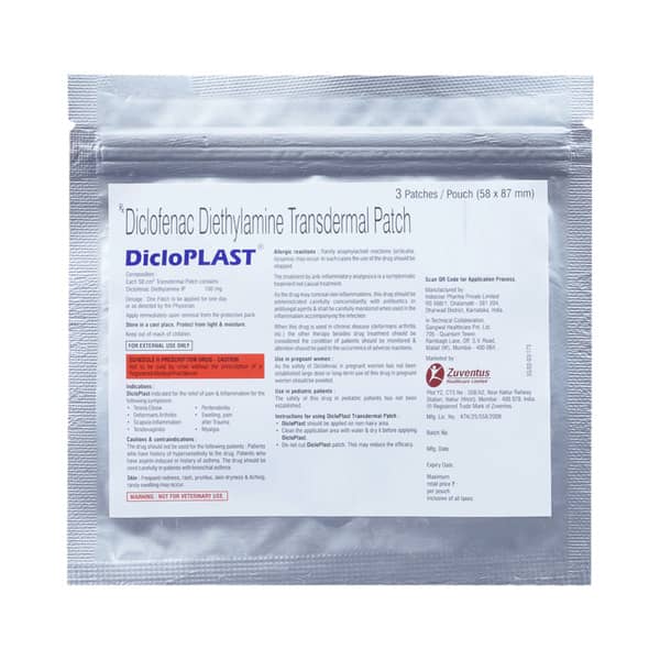 Dicloplast Transdermal Patch 10 X 3 No's