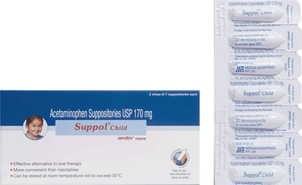 Suppol Child 170mg Strip Of 7 Suppositories