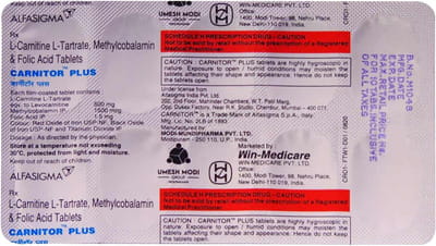 Carnitor Plus Strip Of 10 Tablets