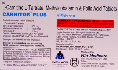 Carnitor Plus Strip Of 10 Tablets