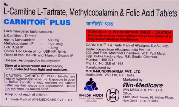 Carnitor Plus Strip Of 10 Tablets