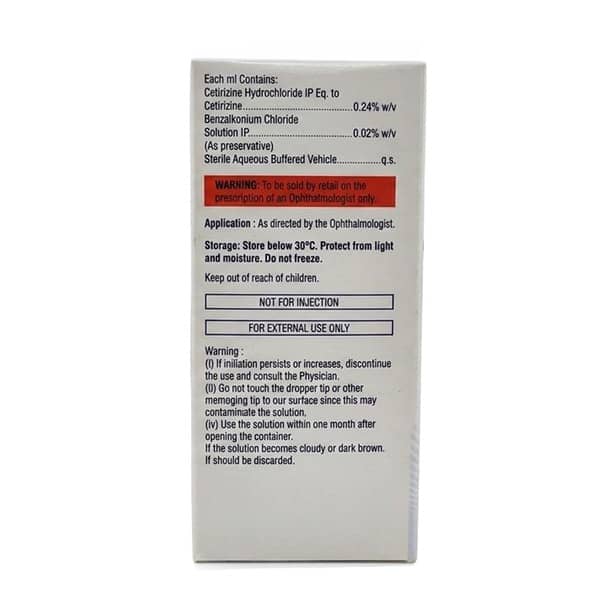 Cetzine 0.24% Bottle Of 5Ml Eye Drops