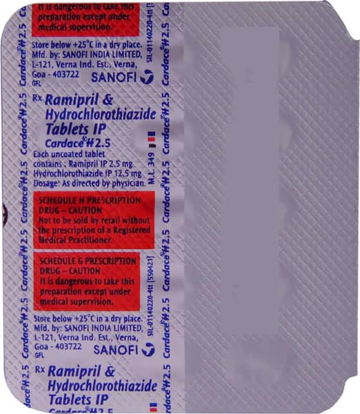 Cardace H 2.5mg Strip Of 15 Tablets
