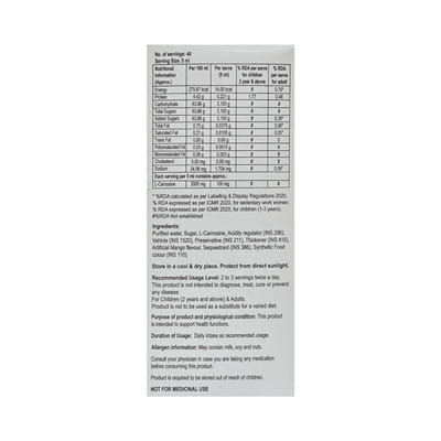 Attenzen Mango Flavour Bottle Of 200ml Syrup