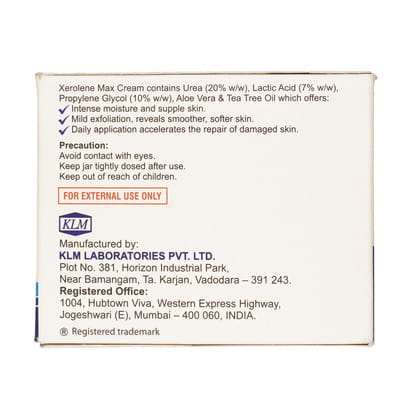 Xerolene Max Moisturizing Urea Jar Of 100gm Cream