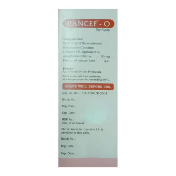 Pancef O 50Mg Pineapple Flavour Bottle Of 30Ml Dry Syrup