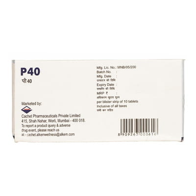 P 40 Strip Of 10 Tablets