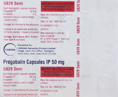 Gb 29 Semi Strip Of 10 Capsules