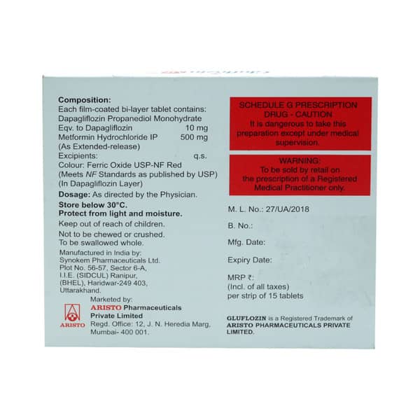 Gluflozin Mf 10/500Mg Strip Of 15 Tablets