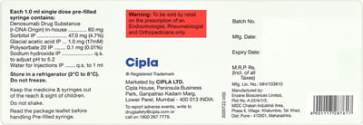 Denoci Op 60mg Pre Filled Syringe Of 1ml Injection