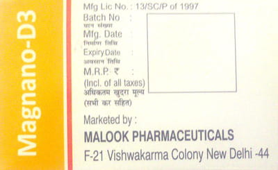 Magnano D3 Nano Shot Sugar Free Bottle Of 5ml Solution