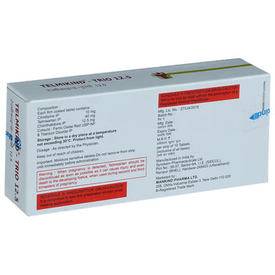 Telmikind Trio 12.5mg Strip Of 10 Tablets