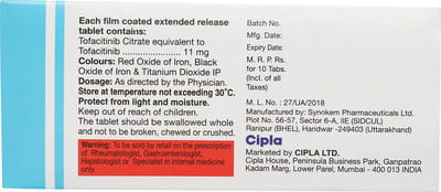Tofajak Xr 11mg Strip Of 10 Tablets