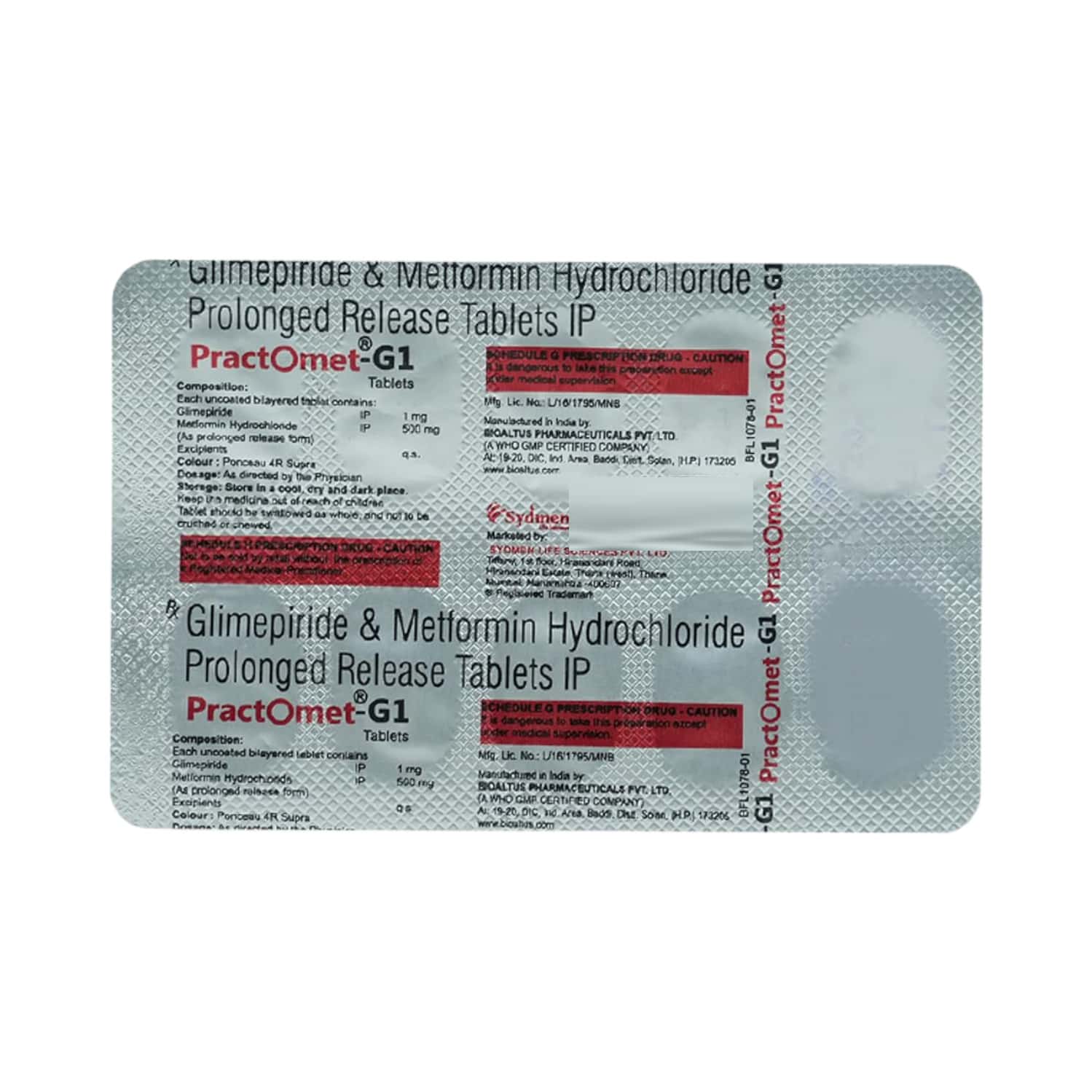 Practomet G 1mg Strip Of 10 Tablets: Uses, Side Effects, Price & Dosage ...