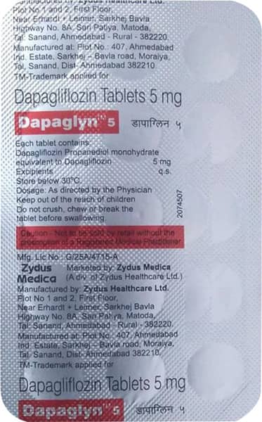 Dapaglyn 5mg Strip Of 15 Tablets