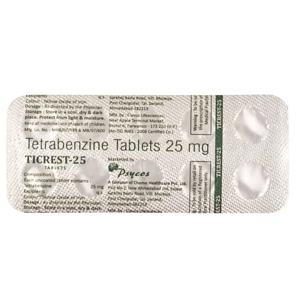 Ticrest 25mg Strip Of 10 Tablets
