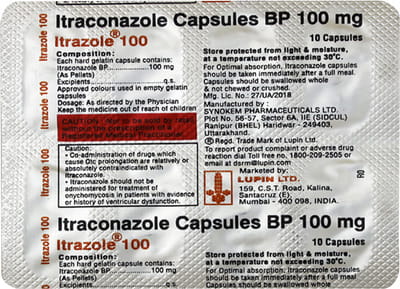 Itrazole 100mg Strip Of 10 Capsules